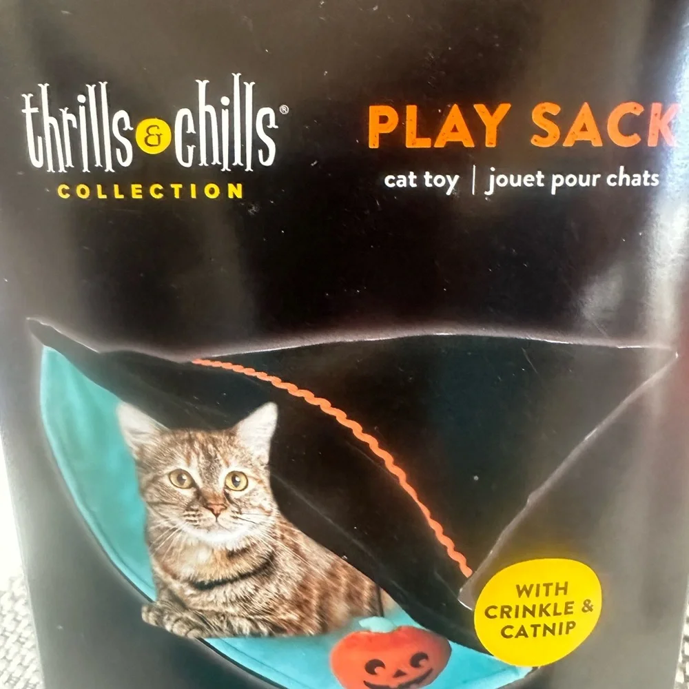 NWT Play Sack Cat Toy - Black and Orange